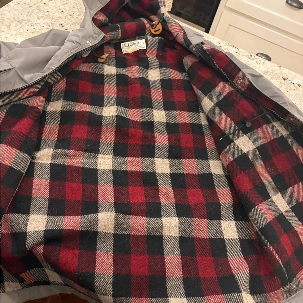 L.L. Bean Gray Baxter state parks with Red Plaid Lining